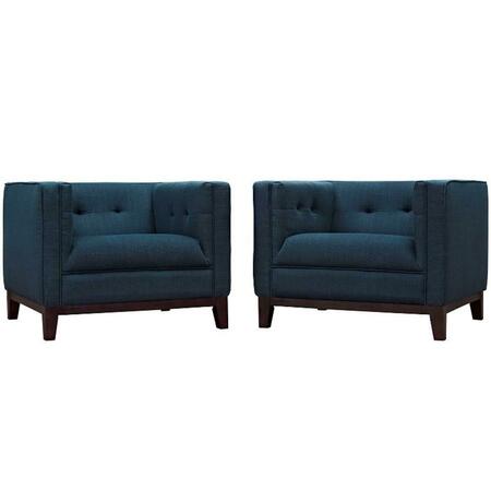 MODWAY FURNITURE Serve Armchairs, Azure, 2PK EEI-2455-AZU-SET